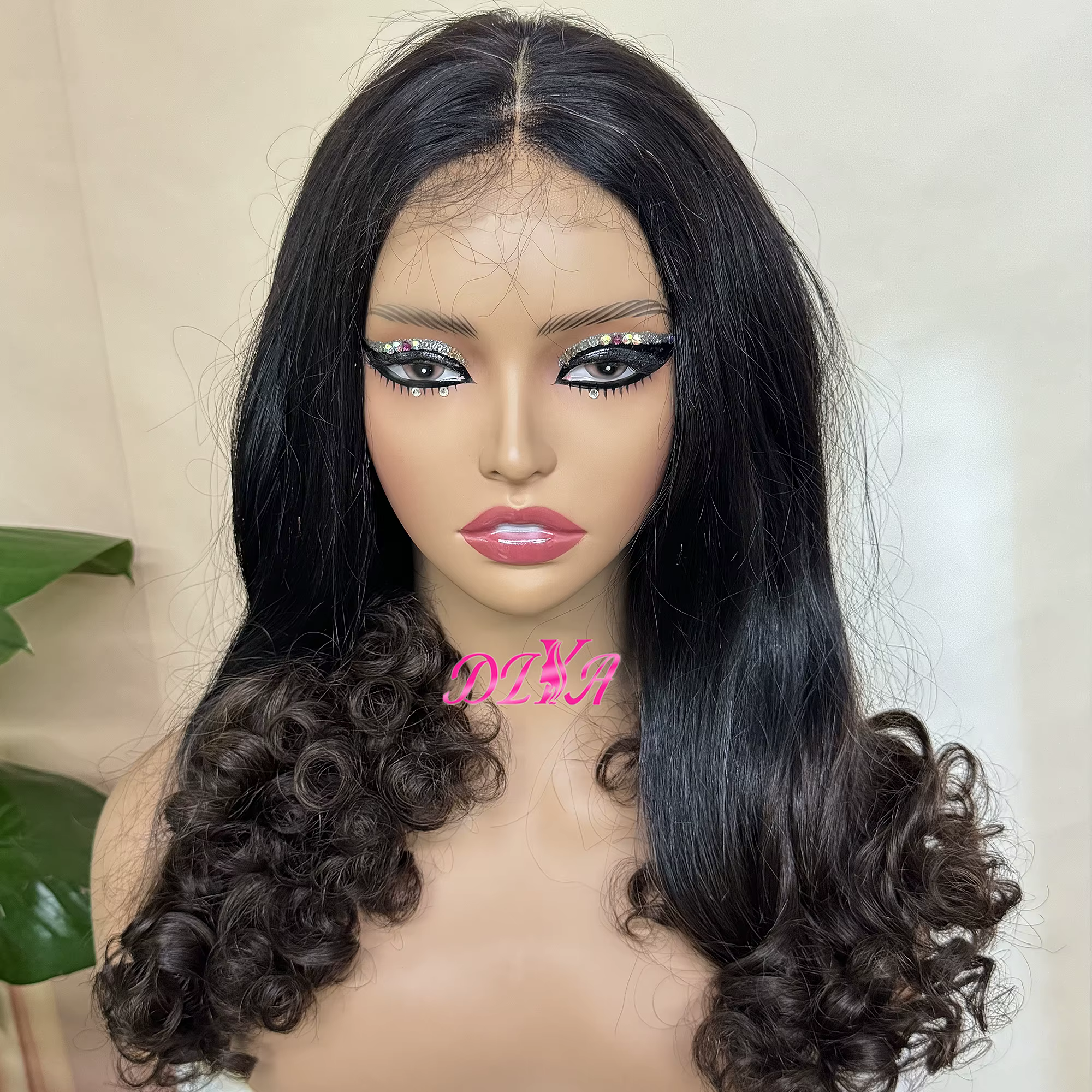 2x6 HD dentelle fermeture perruque de cheveux humains avec extrémités bouclées cheveux vierges crus
