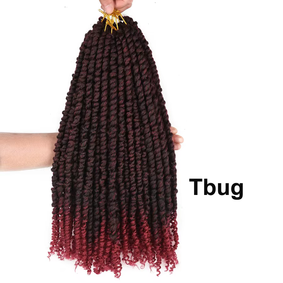 Cheveux synthétiques pré-torsadés Passion Twist pour crochet, extensions de tresses bouclées pré-bou