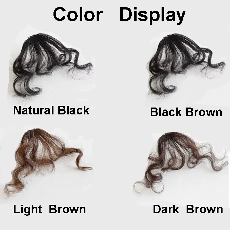 Sunslymei faux synthétique bouclés Air frange Clip-In Extension de cheveux frange faux postiche émou