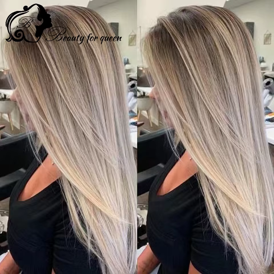 # Perruque Bob 6/60 en cheveux humains, Lace Front transparente 13x4, haute densité, cheveux raides,