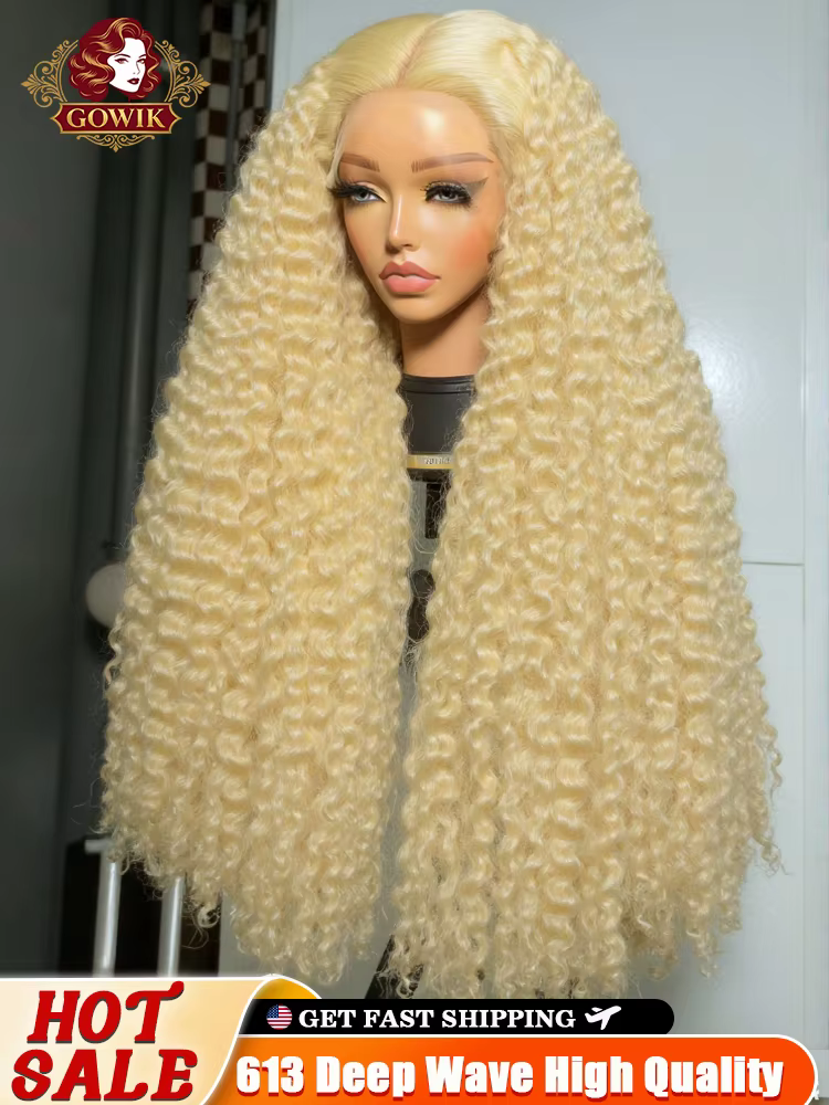 34 40 pouces miel blond 613 HD dentelle frontale perruque 13x6 bouclés perruques pré-plumées lâche v