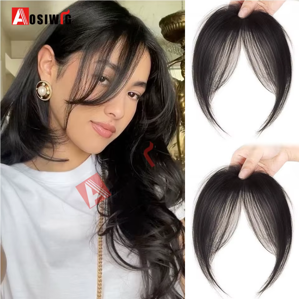 Perruque synthétique à frange française pour femme, clip BB, haut moelleux, épingles à cheveux invis
