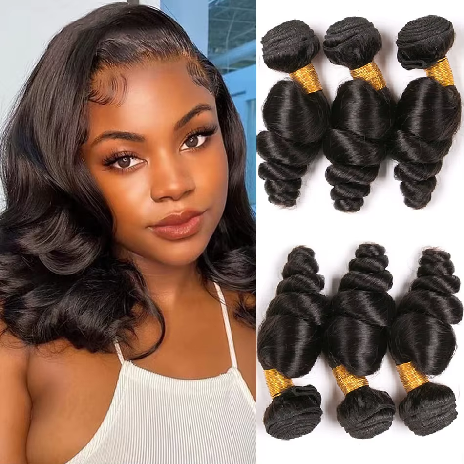 Tissage vague lâche paquets Remy vierge Extension 3 paquets traiter profond lâche indien armure fais