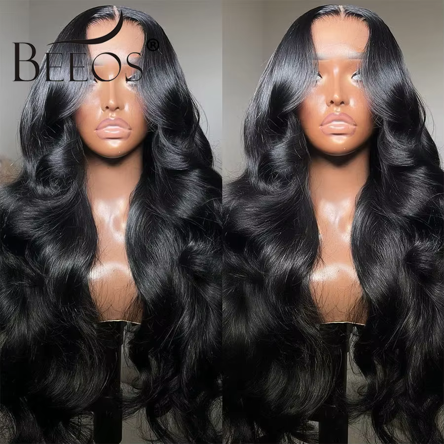 BEEOS-Perruque Lace Closure Wig sans colle, cheveux humains, 2.0 petits nœuds, 13x6, 34 pouces, 250%