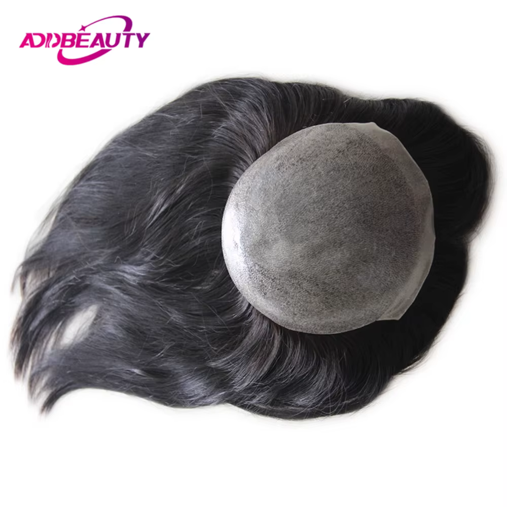 Femmes Topper complet PU 0.04-0.06mm perruques de cheveux humains droite 100% postiche humaine systè