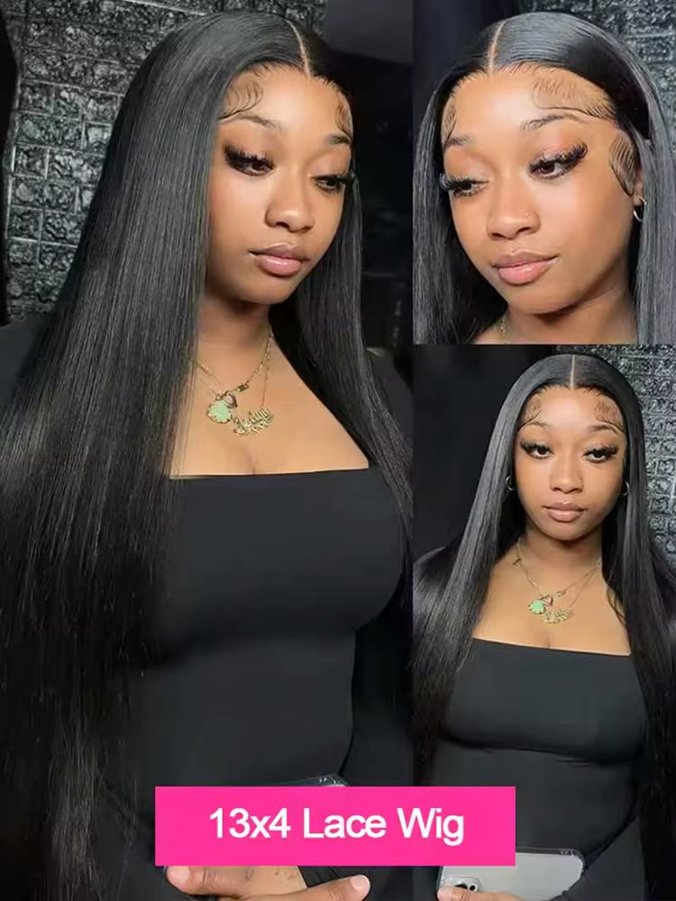 13x4 13x6 Hd os droit Transparent dentelle avant perruque cheveux humains 40 pouces pré plumé dentel