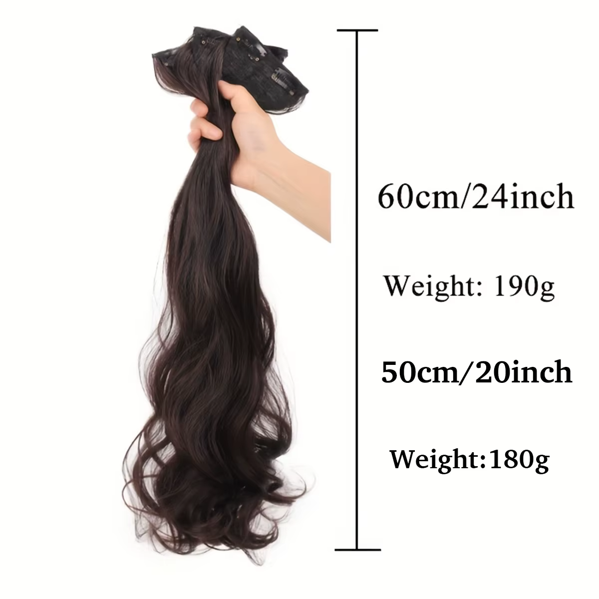 Ensemble de coupe de cheveux synthétiques pour femmes, extension de cheveux ondulés naturels, clip B