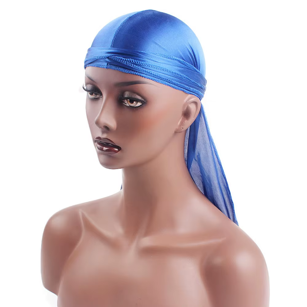Turban en Satin à Longue Queue pour Homme et Femme, Unisexe, Bandeau de Sauna Hip Hop, Motard, 7,5