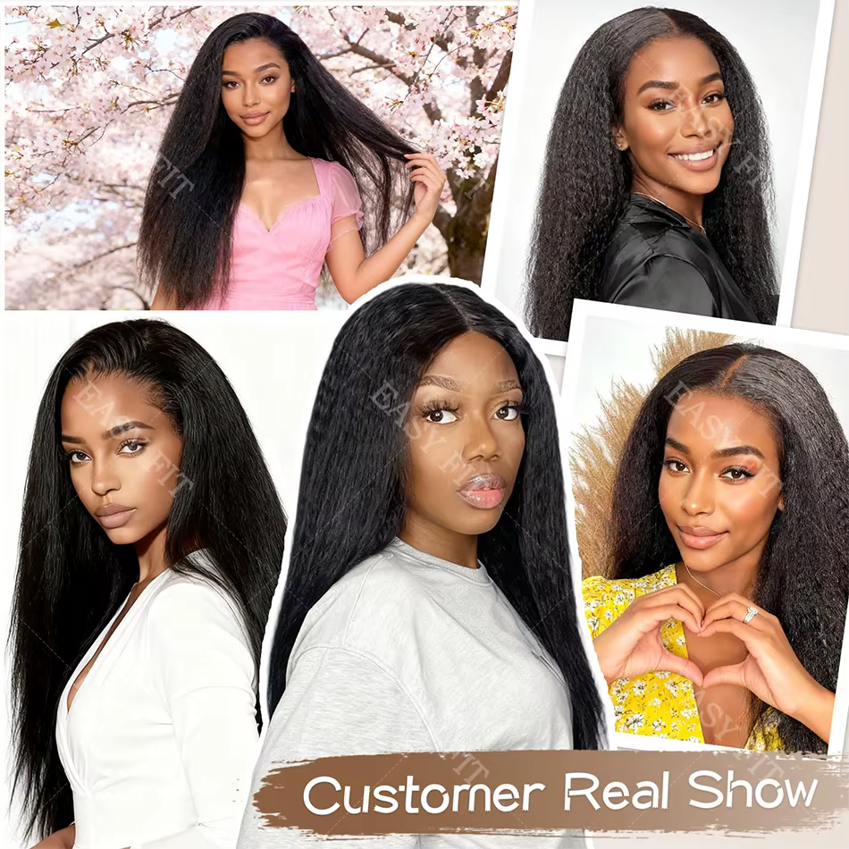 Cheveux humains Remy pré-séparés sans nœuds, style Kinky Straight, pour crochet, légers et réutilisa