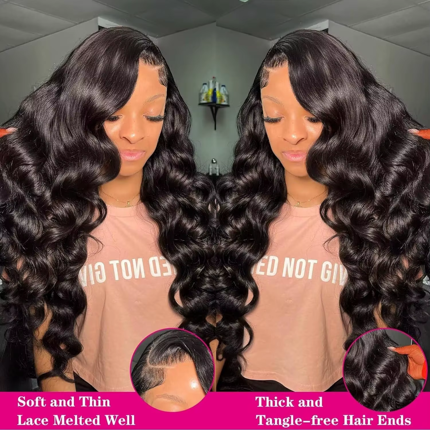 Perruque Lace Front Wig Body Wave Naturelle, Cheveux Humains, Sans Colle, 13x4, 13x6, 26, 28, 30, 32