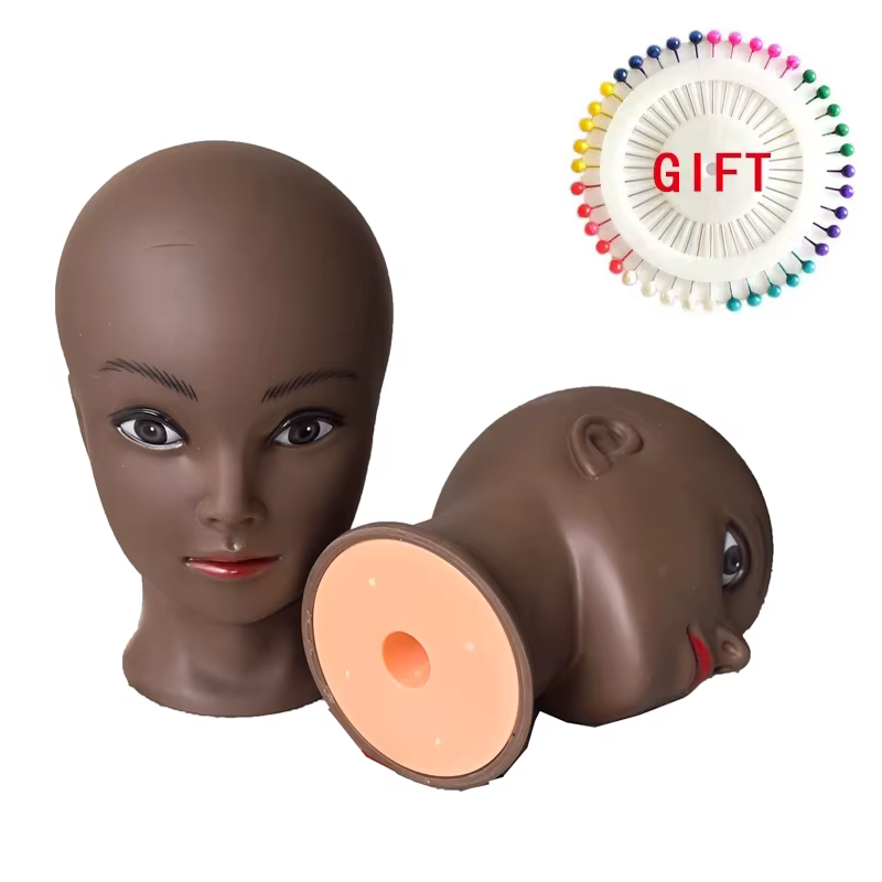 H & STAR femme chauve Mannequin avait cosmétologie pratique africaine formation Mannequin tête pour