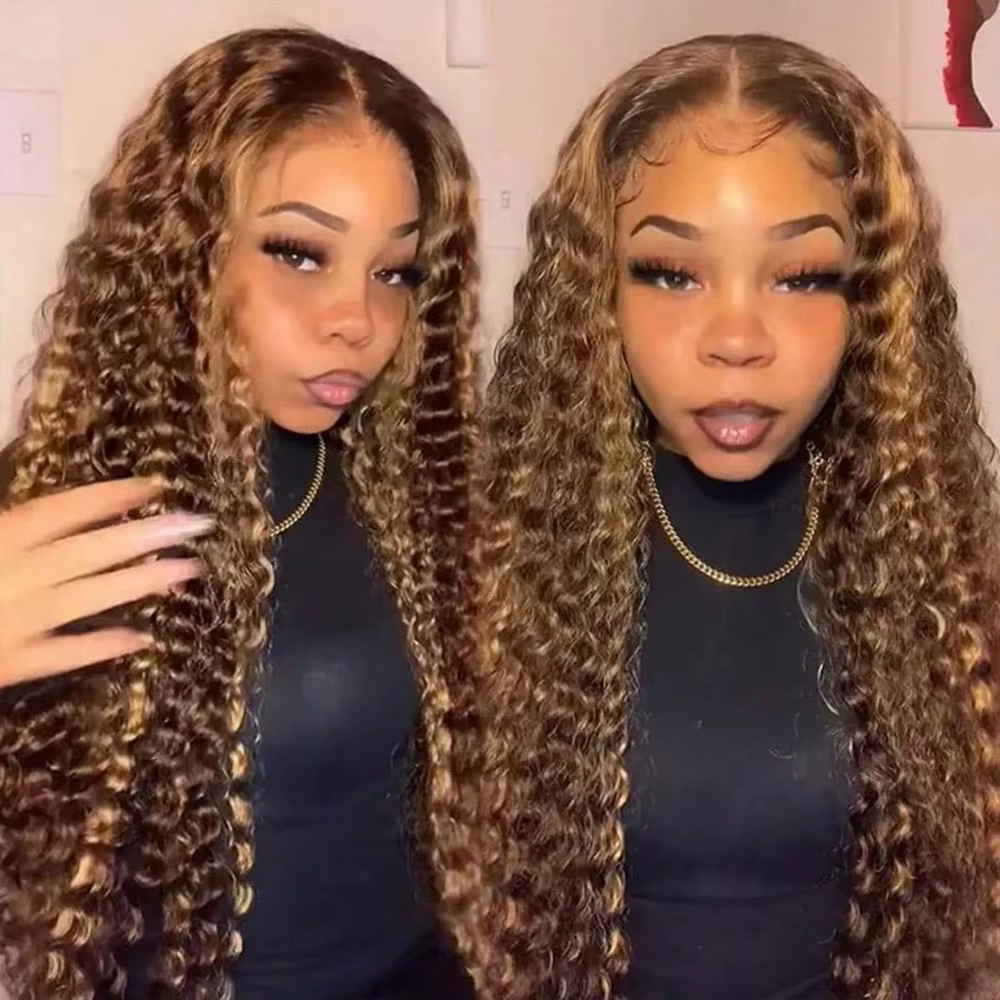 Perruque Lace Frontal Wig Deep Wave 13x4HD, cheveux humains sans colle, réutilisables, 5x5, cheveux