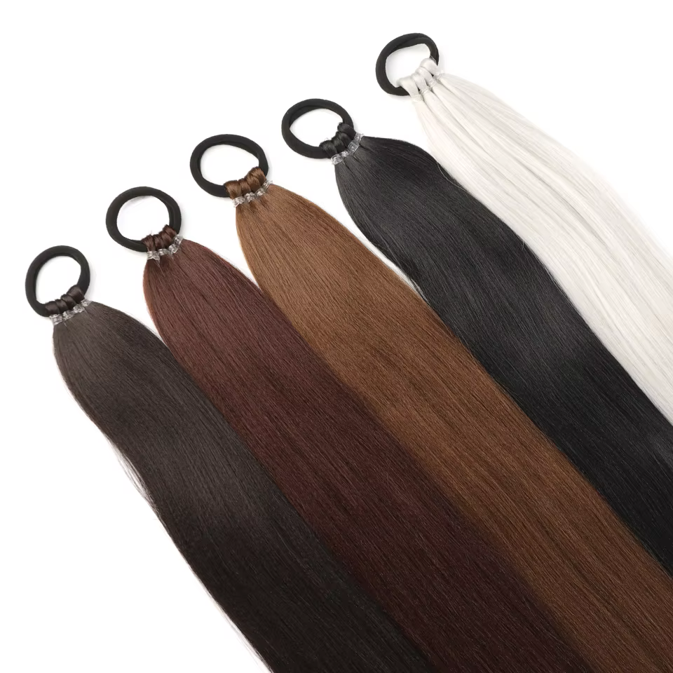 Queue de cheval droite synthétique de 28 pouces avec Extensions de cheveux élastiques à la mode pour