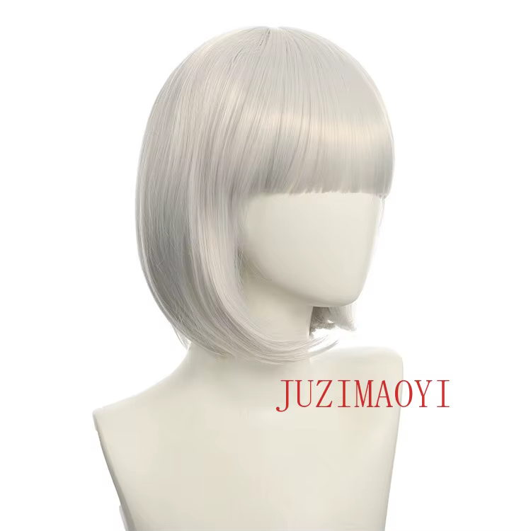 Perruque synthétique Bob courte d'halloween pour femmes, avec frange, Blonde ombrée rose, Cosplay Lo