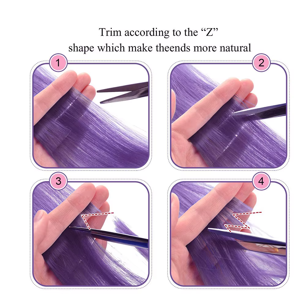 Extensions capillaires synthétiques à clips, 6 pièces/paquet, reflets de fête colorés, 22 pouces, po