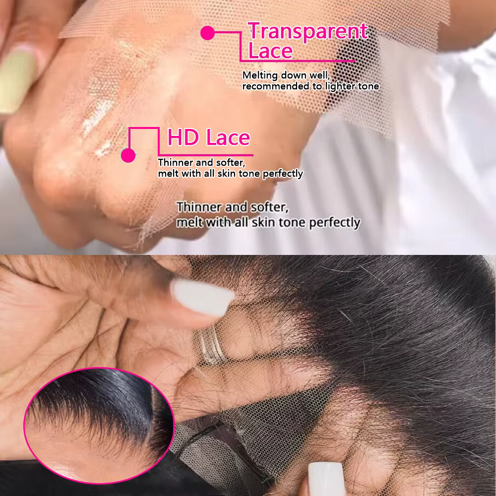Perruque Lace Closure Wig Remy sans colle, cheveux naturels, pre-plucked, pre-plucked, 4x4 5x5 HD, 3