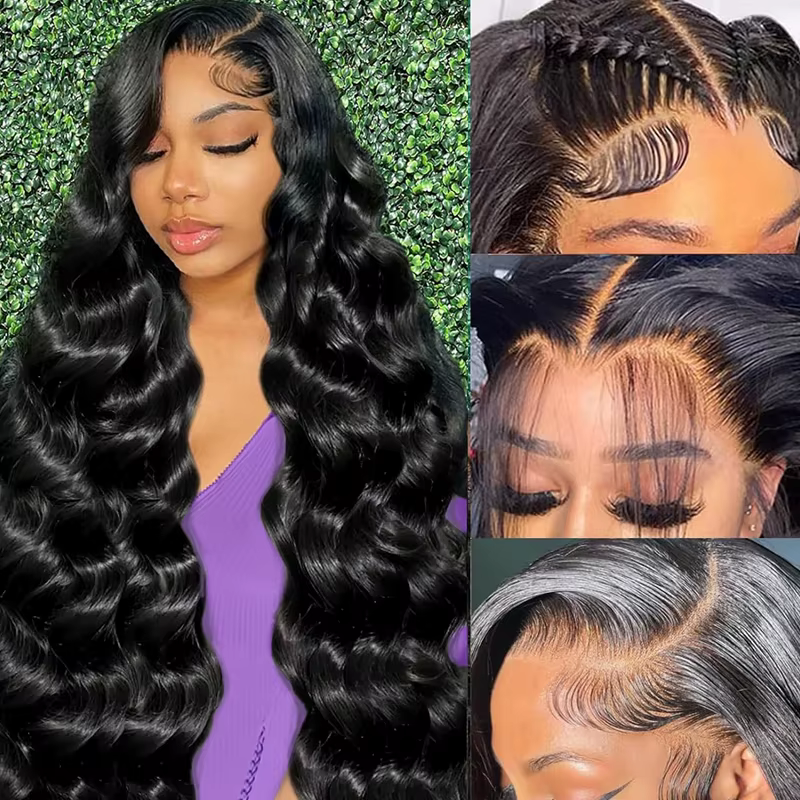 Perruque Lace Front Wig Body Wave Brésilienne Naturelle, Cheveux Humains, 13x6, 13x4, 30 Pouces, 200