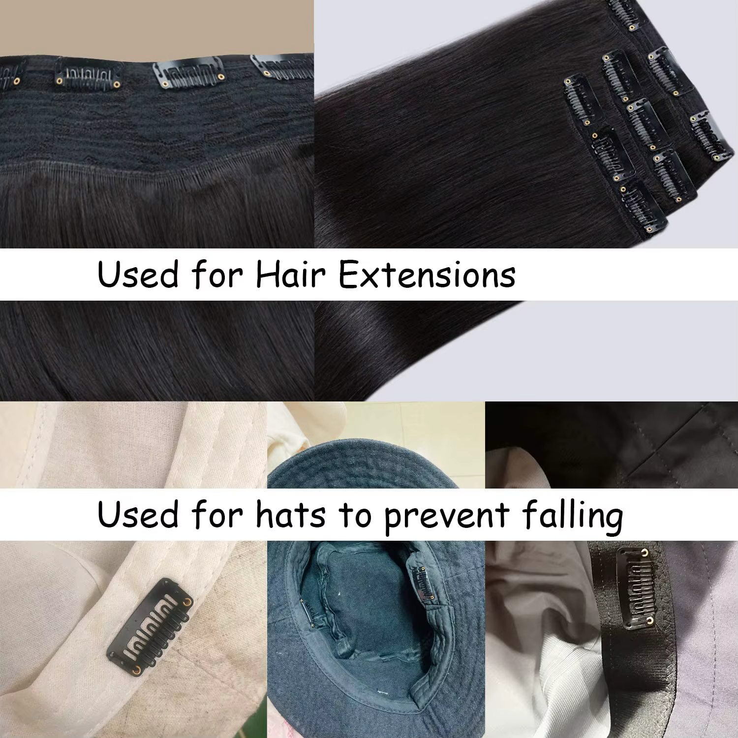 50pcs 2.3cm-3.6cm couleur marron noir perruque Clips Snap Clip pour Extension de cheveux perruque tr