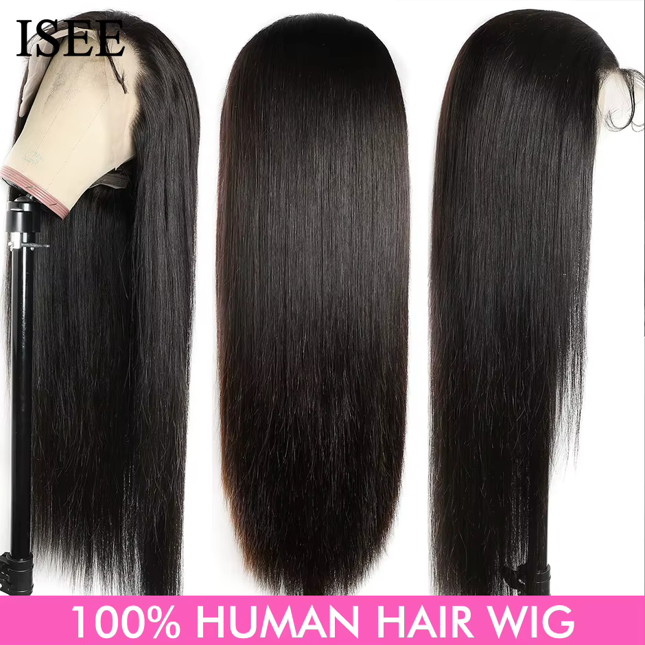 Straight 13X6 Lace Frontal Wig180% Density Malaysian Straight Lace Front Human Hair Wigs For Women I