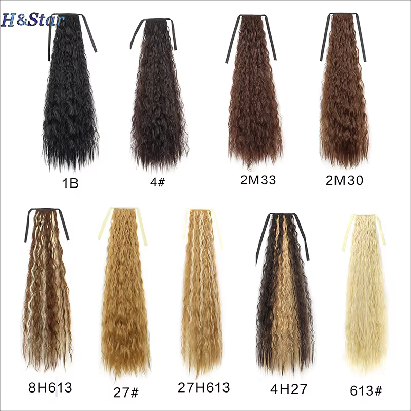 H & STAR-Extensions capillaires synthétiques, 34 pouces, postiche afro longue, crépue, bouclée, queu