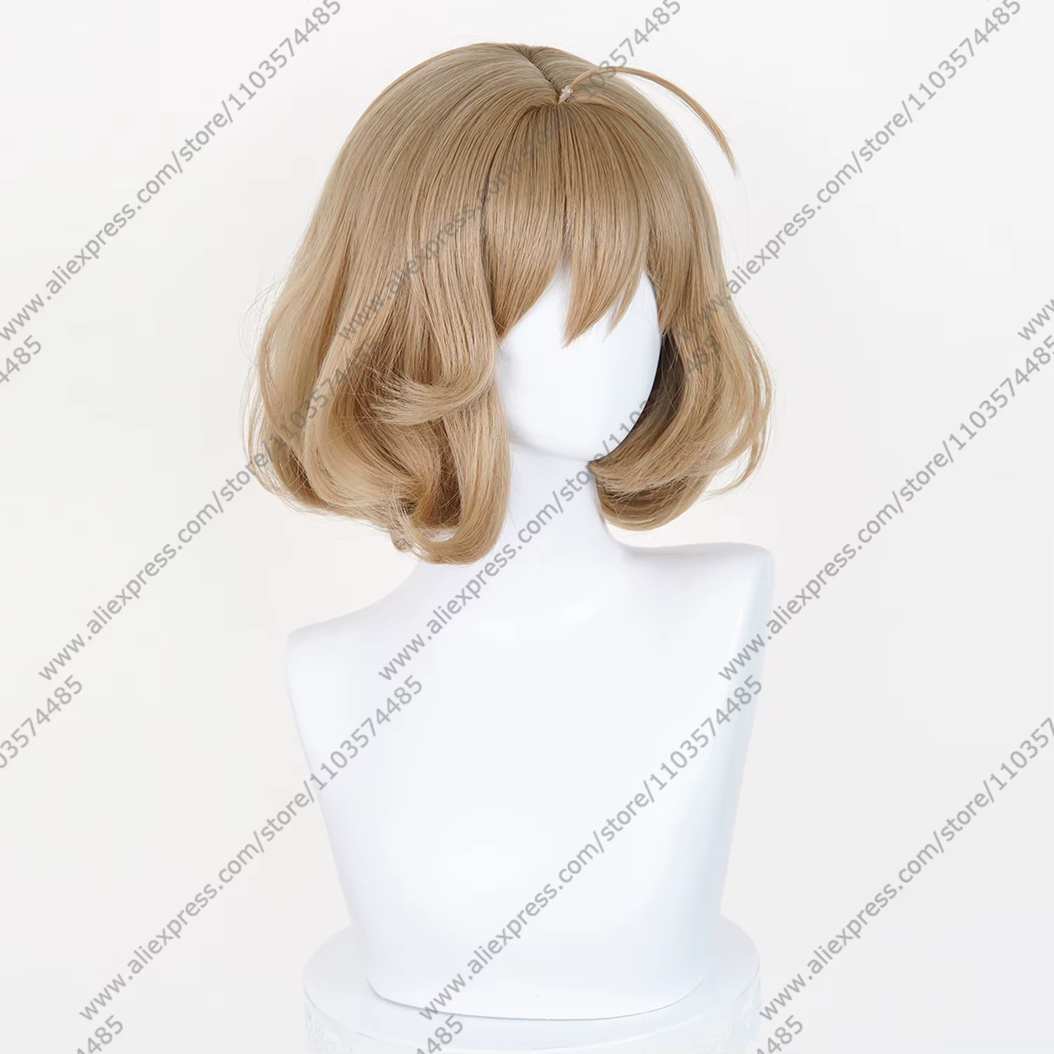 Perruque de cosplay NIKKE Anis, 33 cm, courte, marron mélangé ​   Perruques Anime Halloween Cheveux 