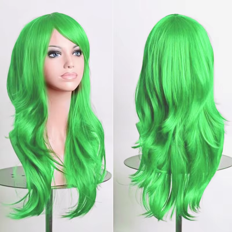 Soowee 70 cm de Long perruques synthétiques rose violet Cosplay perruque ondulée Halloween Costume c