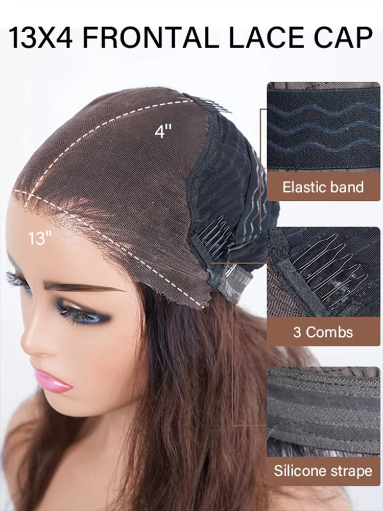 13x4 os droit gris dentelle avant perruques de cheveux humains pour les femmes brésilien sans colle