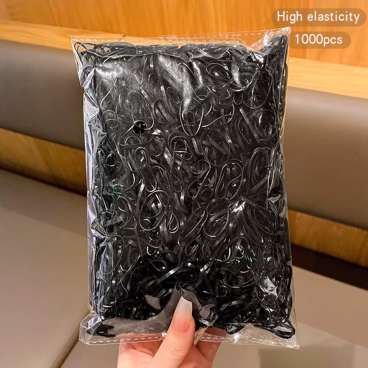 1000 élastiques noirs élastiques et durables adaptés à un usage quotidien