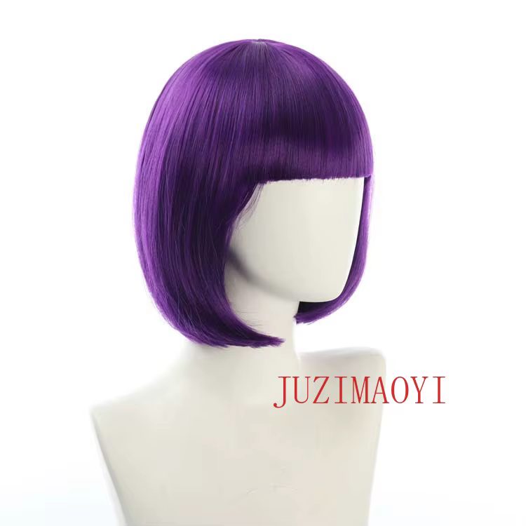Perruque synthétique Bob courte d'halloween pour femmes, avec frange, Blonde ombrée rose, Cosplay Lo