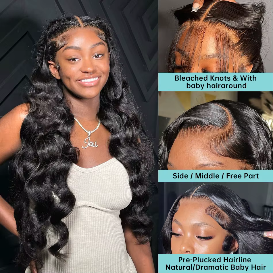 Perruque Lace Front Wig Body Wave Brésilienne Naturelle, Cheveux Humains, 13x4, 13x6, Pre-Plucked, 3