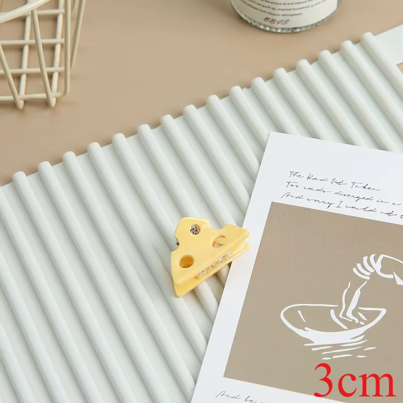 Pinces à cheveux en forme de fromage en acrylique, couleur unie, élégantes pour femmes, épingle à ch