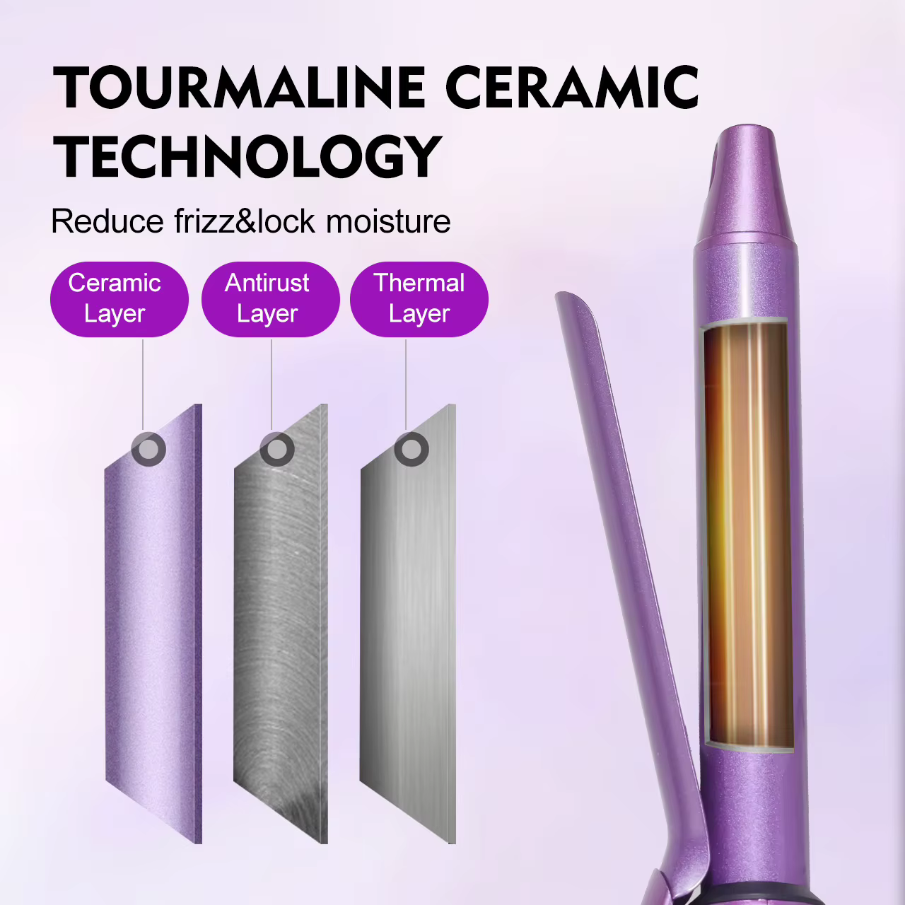 Fer à boucler électrique Hatteker pour femmes, boucleur portable à ions négatifs, sans dommage pour 