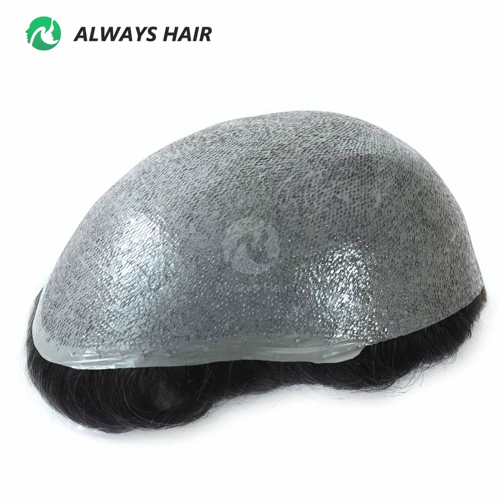 OS21-perruque pour homme, postiche en boucle en V, système de remplacement de cheveux, peau Super fi