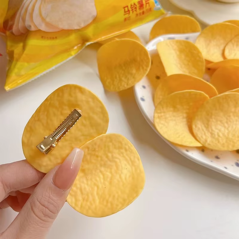 Pince à cheveux créative pour filles, Simulation de pomme de terre, collation amusante, pince latéra