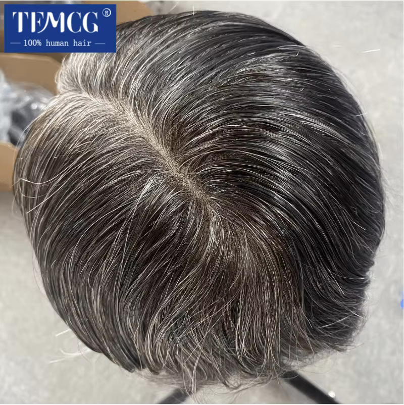 Prothèse capillaire pour hommes, Base de peau fine de 0.03mm, 100% cheveux humains, système de rempl