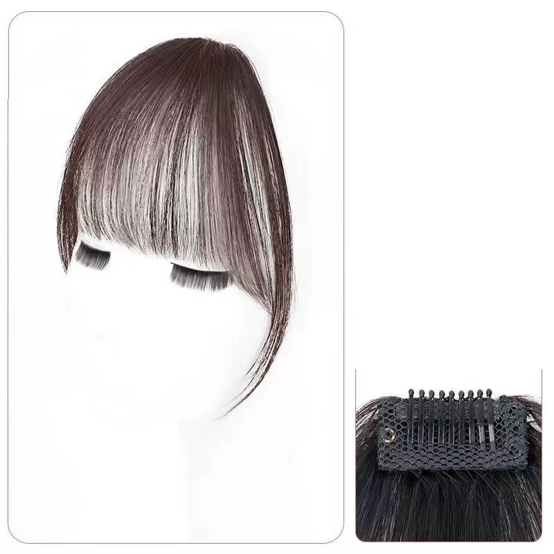 Bandeau de perruque avec frange naturelle invisible, frange droite sans couture, faux frange pour le
