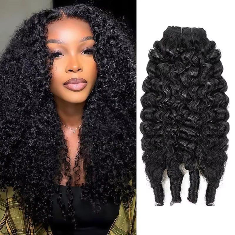 Extensions de cheveux bouclés birmans # Cheveux humains vierges brésiliens naturels noirs 1B, 14 pou