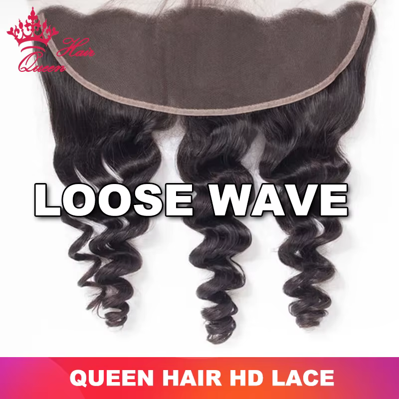 Queen Hair HD Loose Wave Closure Frontal Real Invisible Lace 13x6 13x4 4x4 5x5 Pre Plucked Lace Fron