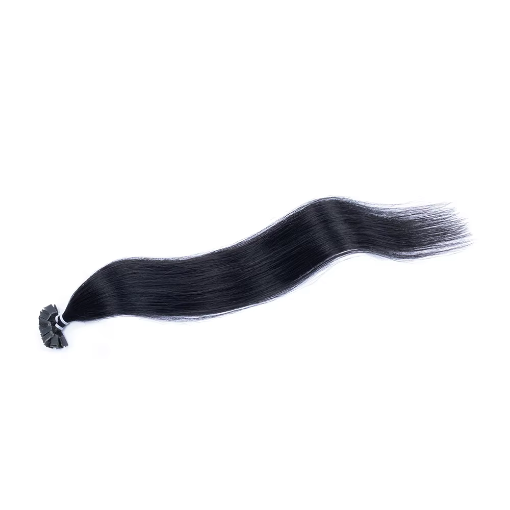 Extensions de cheveux humains blond platine à pointe plate, pré-collées à la kératine, pointe à ongl