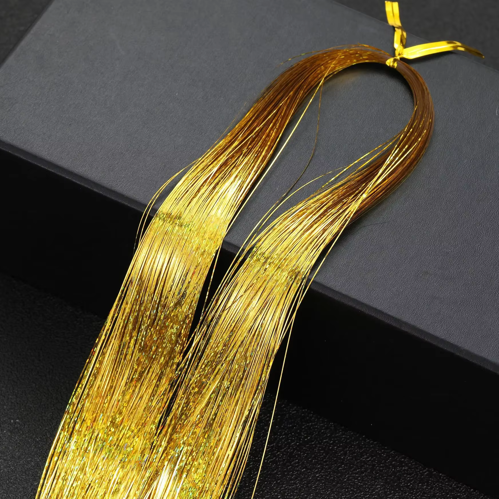 93cm coloré Bling Extension de cheveux accessoires Laser or brillant fil métallique Extensions de ch