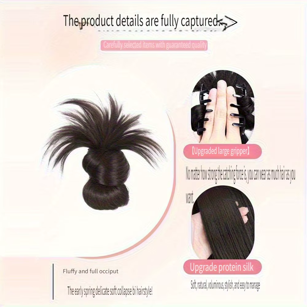 Chignon synthétique bas queue de cheval cheveux naturel moelleux griffe pince Chignon cheveux pour f
