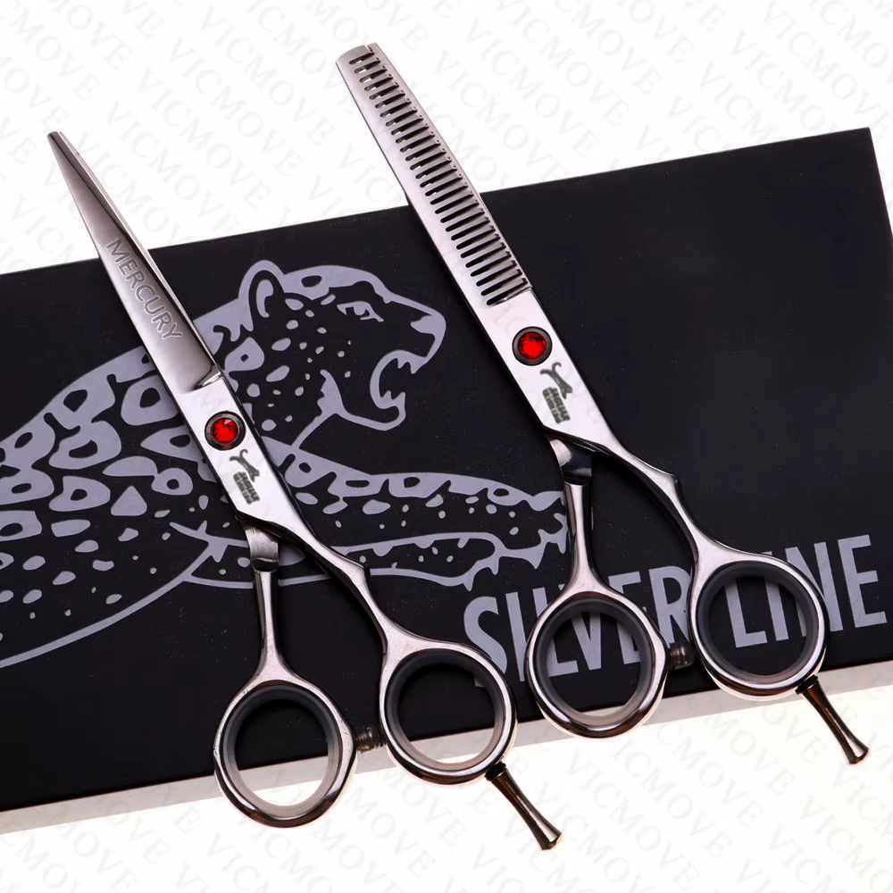 Ciseaux à cheveux professionnels de haute qualité, 5.5 pouces, ensemble de coupe et amincissement, p