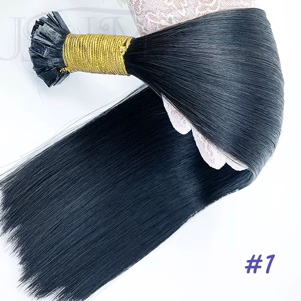 JSNME Extensions de cheveux à pointe plate 100% cheveux humains Fusion chaude lié kératine Extension