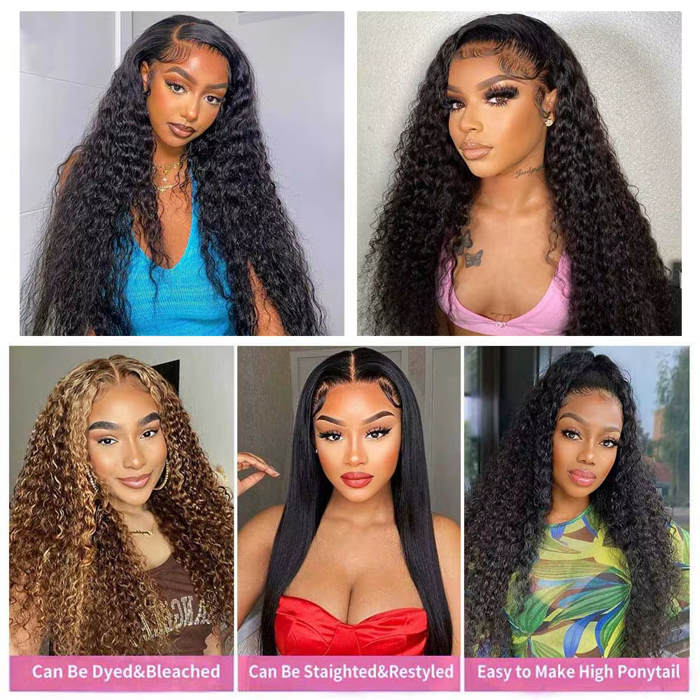 Lots de Cheveux Humains Brésiliens Vierge Ondulés Profonds Non Traités, Grade 1, 3 ou 4 Bundles, Cou
