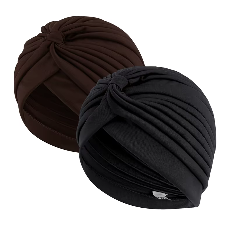 2 pièces/lot Turban extensible tête bonnet couverture torsadé plissé bandeau couleurs assorties couv