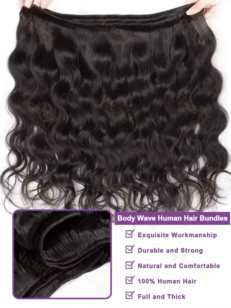 Extensions de Cheveux Humains Vierges Ondulés Non Traités Double Drawn Body Wave Raw 1 3 4 en Paquet