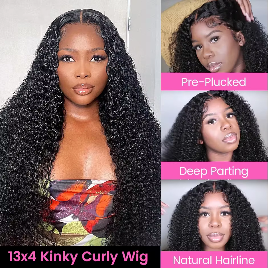Perruques de cheveux humains bouclés profonds pour femmes noires, dentelle transparente HD, perruque