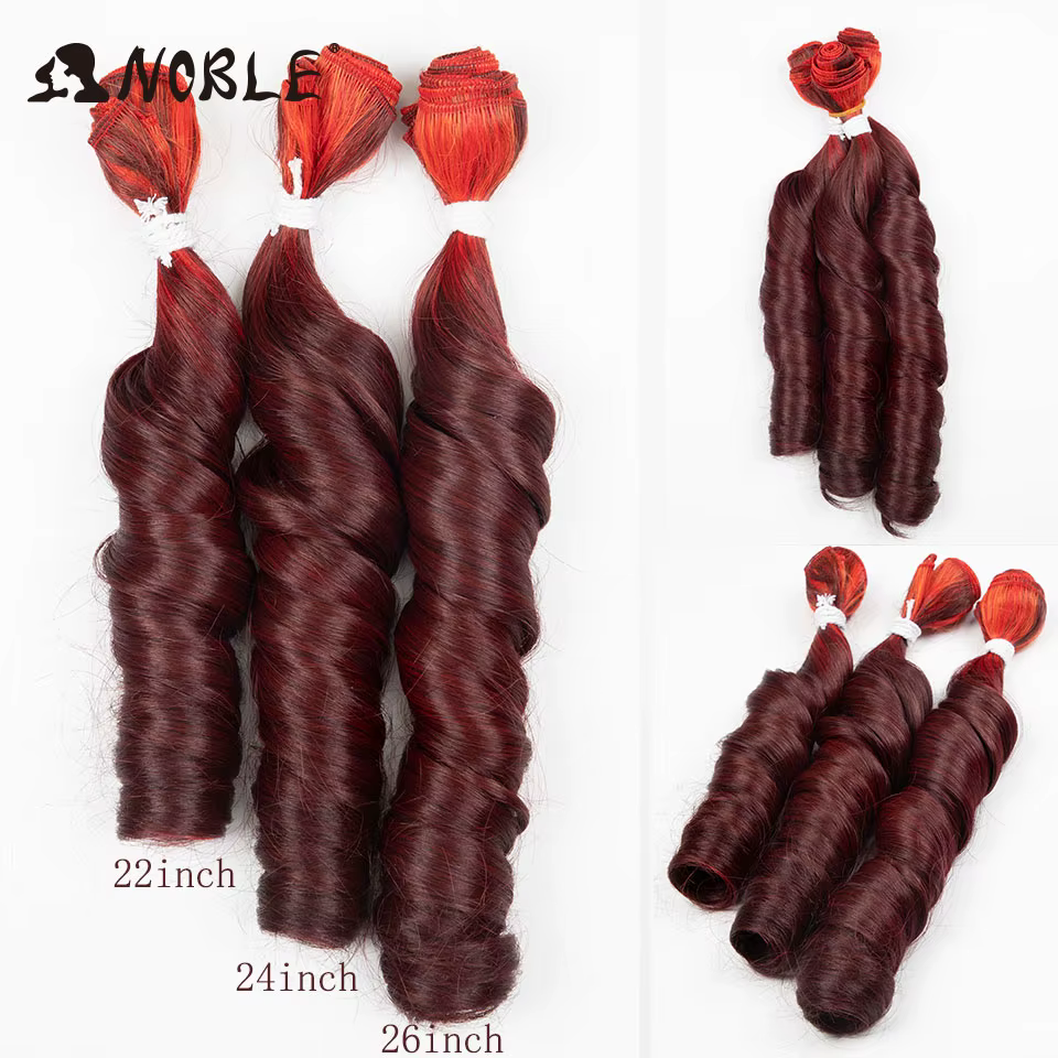 Extensions de cheveux synthétiques ondulés châtain foncé de 10-12 pouces, résistantes à la chaleur,