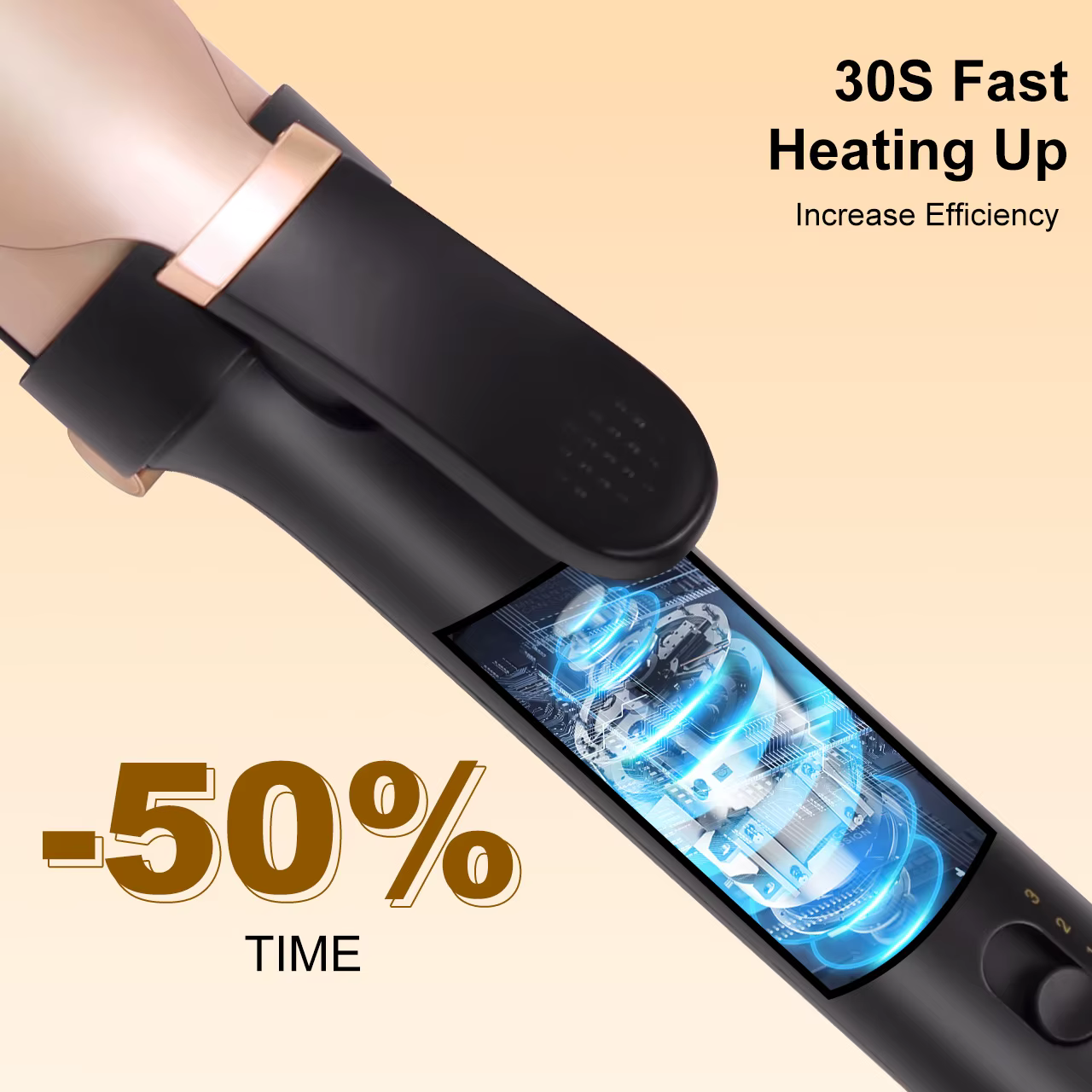 Hatteker fer à friser électrique pour femmes contrôle de température à 3 niveaux en céramique protec