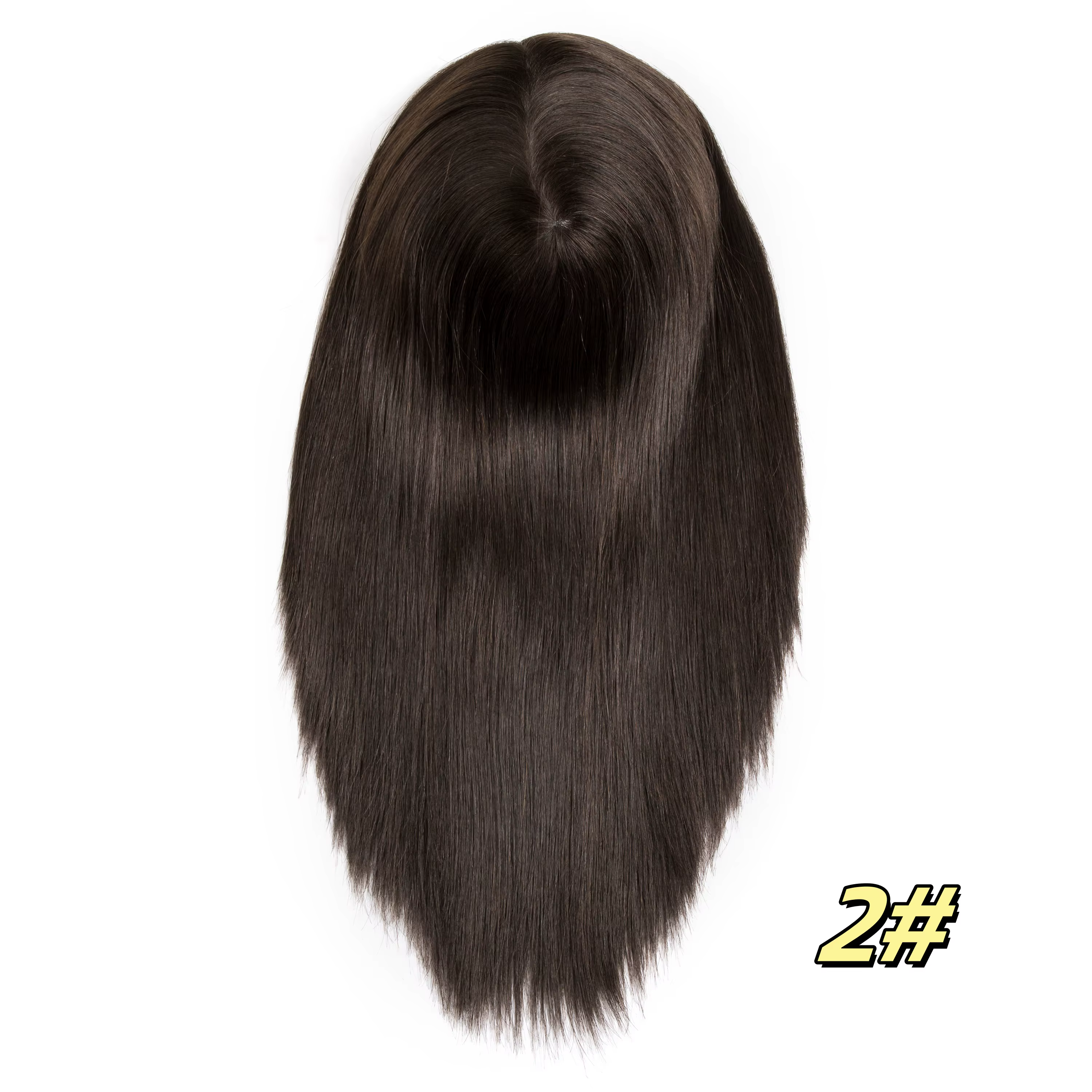 PU femmes toupet postiches 100% perruques de cheveux humains épingles à cheveux de remplacement 16 p